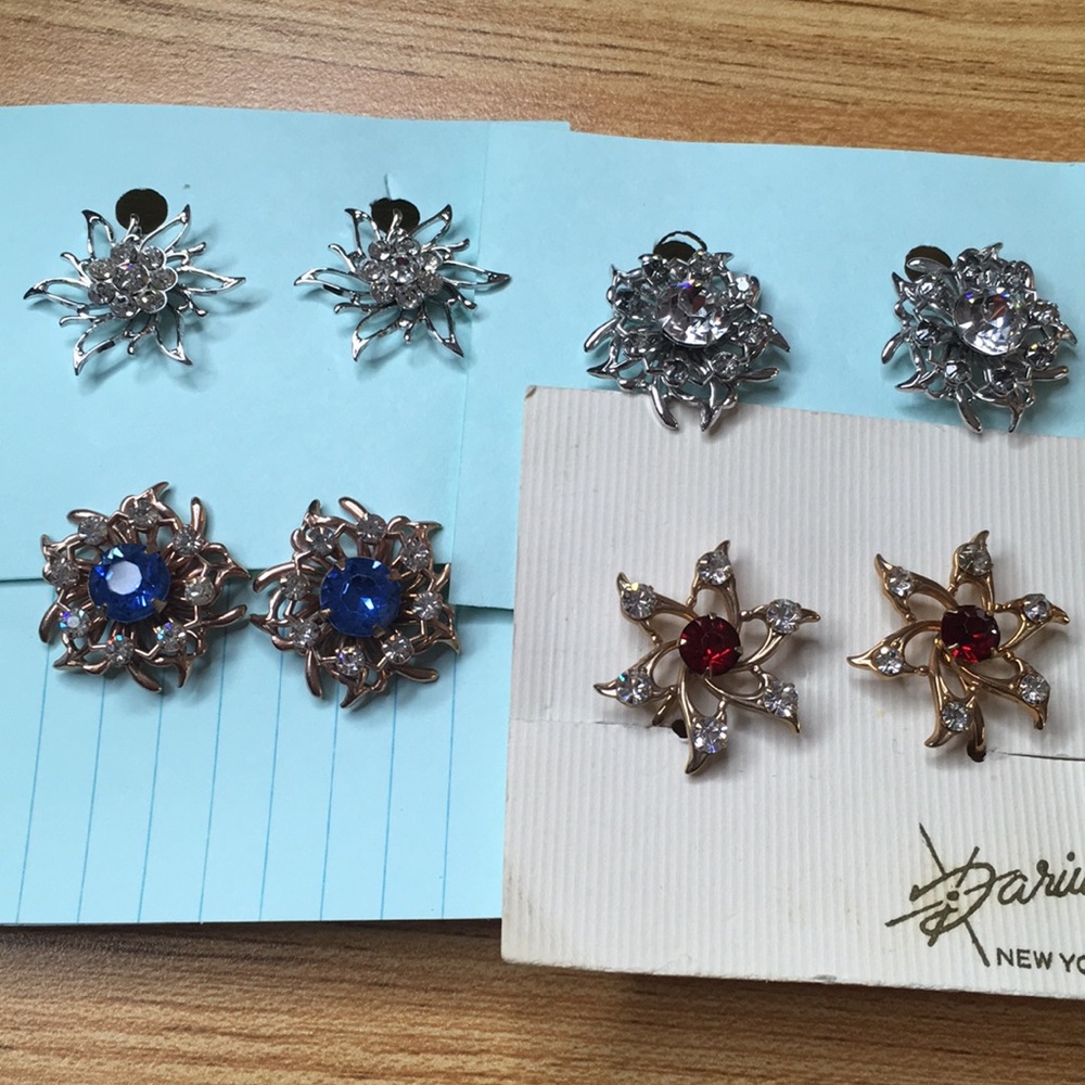 4 pair BUNDLE- screw on back earrings